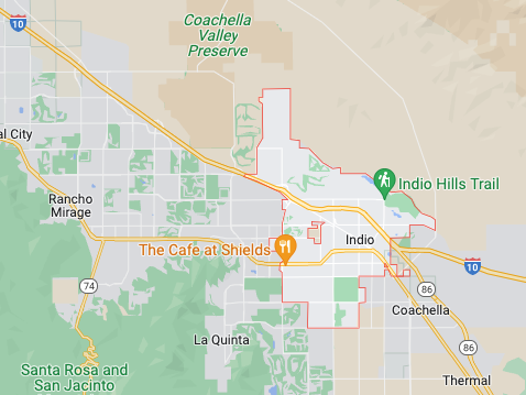Map of Indio, CA